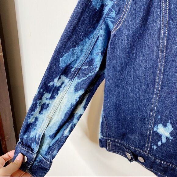 Levi’s Bleach Tie Dyed Jean Jacket Denim Small - Picture 10 of 11